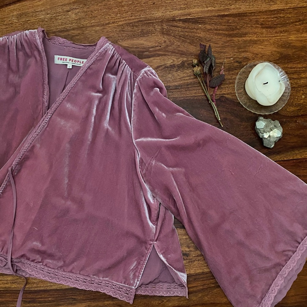 Free People Velvet Bed Jacket M
